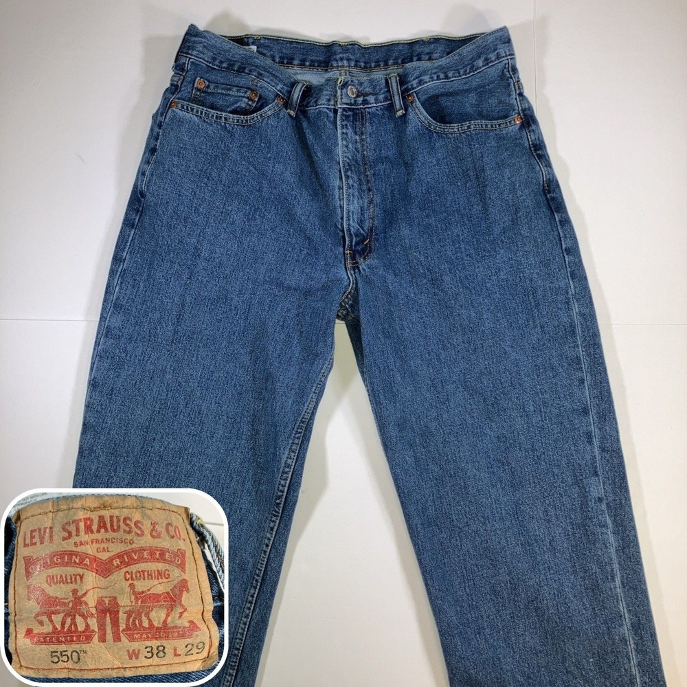 Levi's 550 Relaxed Fit Jeans Mens‎ 38x29 Medium Wash Blue Denim Pants